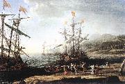 Claude Lorrain Marine with the Trojans Burning their Boats dfg France oil painting artist